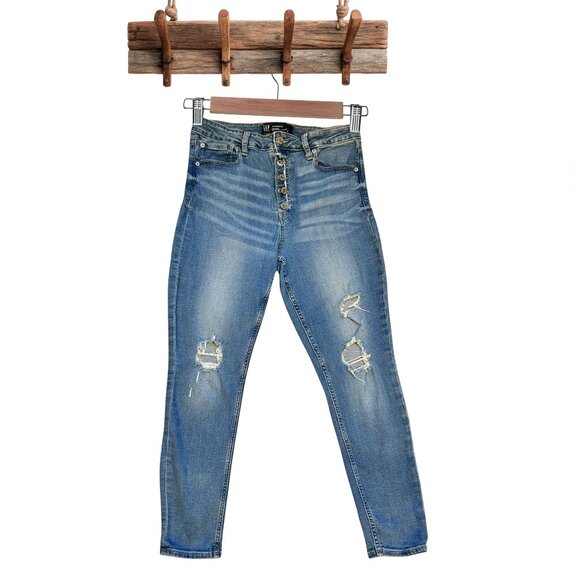 GAP High Rise Leggings Jeans Ripped Size 14/32 - Picture 1 of 6